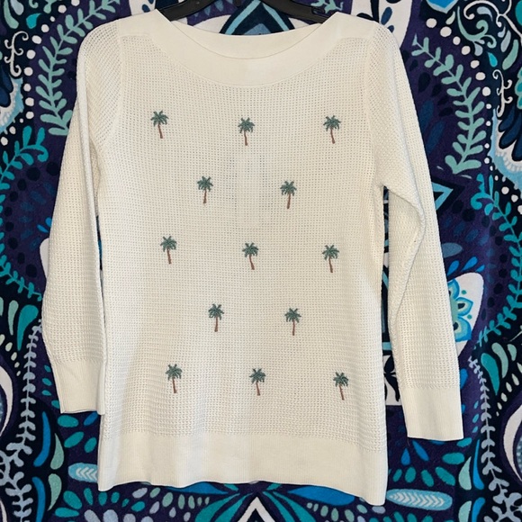 NWT Market and Spruce Pam tree sweater XS petite - Picture 1 of 6